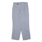 Womens Grey Polyester Blend Regular Fit Straight Leg Trousers W32 L32 Zip