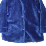 CHARLES VOGELE Womens Blue Button Jacket M Polyester Blend Faux Fur Soft Warm
