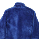 CHARLES VOGELE Womens Blue Button Jacket M Polyester Blend Faux Fur Soft Warm