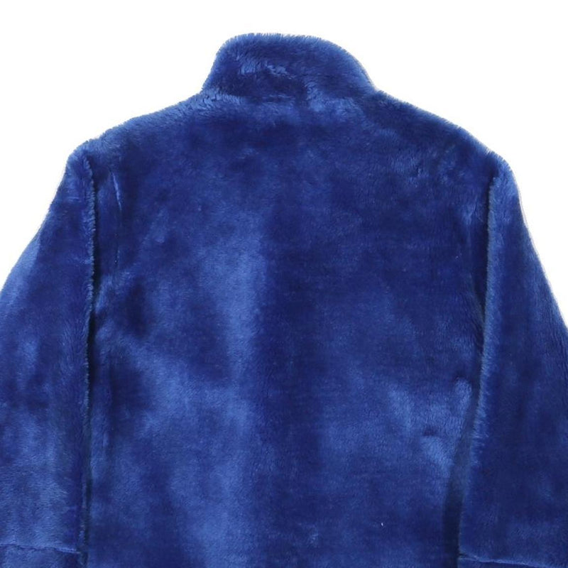 CHARLES VOGELE Womens Blue Button Jacket M Polyester Blend Faux Fur Soft Warm