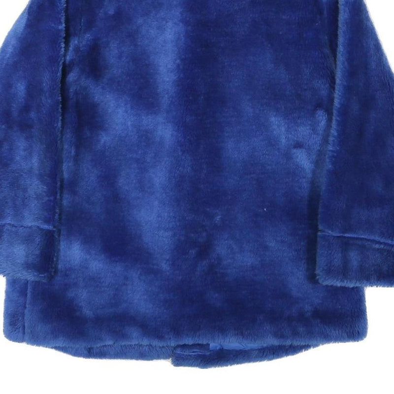 CHARLES VOGELE Womens Blue Button Jacket M Polyester Blend Faux Fur Soft Warm