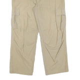 Mens Beige Polyester Blend Regular Fit Cargo Trousers W38 L28 Zip Closure