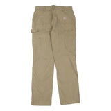 CARHARTT Womens Beige Cotton Blend Regular Fit Straight Trousers W28 L30