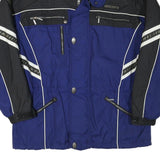 DESCENTE Womens Blue & Black Track Jacket XL Polyester Blend Zip Winter