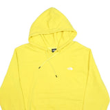 THE NORTH FACE Mens Yellow Hoodie L Cotton Blend Pullover Logo Print Casual Wear