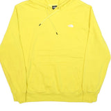 THE NORTH FACE Mens Yellow Hoodie L Cotton Blend Pullover Logo Print Casual Wear