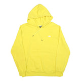 THE NORTH FACE Mens Yellow Hoodie L Cotton Blend Pullover Logo Print Casual Wear