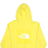 THE NORTH FACE Mens Yellow Hoodie L Cotton Blend Pullover Logo Print Casual Wear