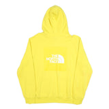 THE NORTH FACE Mens Yellow Hoodie L Cotton Blend Pullover Logo Print Casual Wear