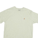 CARHARTT Mens Beige Crew Neck Short Sleeve T-Shirt XL Pocket Logo Cotton Blend