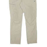 TREVOLUTIUON Mens Regular Beige Polyester Blend Zip Trousers W34 L30 Outdoor