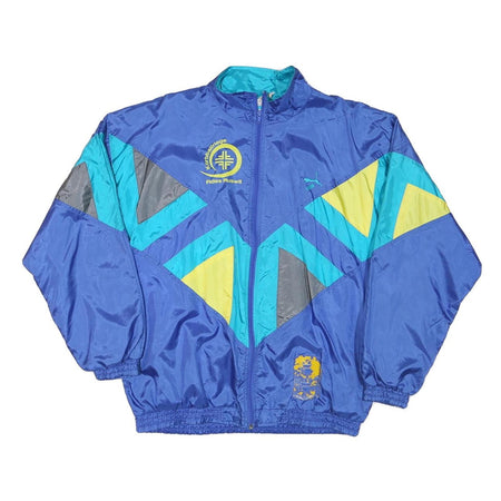 PUMA Mens Blue Yellow Grey Colourblock Sports Zip Jacket L Polyester