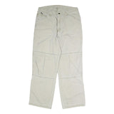 DICKIES Mens Jeans Beige Regular Straight Denim W34 L33 Workwear Zip Closure