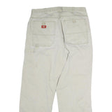 DICKIES Mens Jeans Beige Regular Straight Denim W34 L33 Workwear Zip Closure
