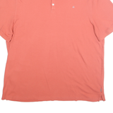 CALVIN KLEIN Mens Coral Plain Short Sleeve Polo Shirt 2XL Casual Summer Top