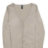 PIAZZA ITALIA Womens Beige Plain V-Neck Basic Knit Jumper S Lightweight Knitwear