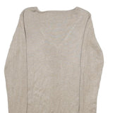 PIAZZA ITALIA Womens Beige Plain V-Neck Basic Knit Jumper S Lightweight Knitwear