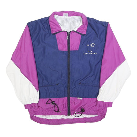 MONT AIR Mens Navy & Purple Nylon Zip Jacket S Colourblock Casual Lightweight