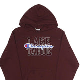 CHAMPION Mens Maroon Lake Tahoe Hoodie L Cotton Blend Pullover Casual Sweatshirt