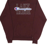 CHAMPION Mens Maroon Lake Tahoe Hoodie L Cotton Blend Pullover Casual Sweatshirt