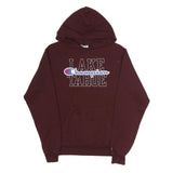 CHAMPION Mens Maroon Lake Tahoe Hoodie L Cotton Blend Pullover Casual Sweatshirt