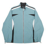 Womens Blue & Black Polyester Zip Jacket XL Plain Casual Sportswear Track Top