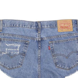 LEVI'S Womens Denim Blue Casual Shorts L W36 Distressed Cut-Off