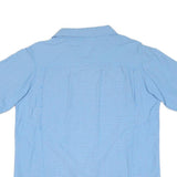 COLUMBIA Mens Blue Check Short Sleeve Shirt M Cotton Blend Casual Outdoor