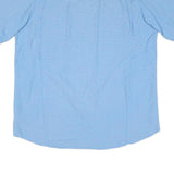 COLUMBIA Mens Blue Check Short Sleeve Shirt M Cotton Blend Casual Outdoor