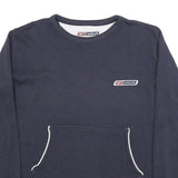 REEBOK Womens Navy Sweatshirt UK 12 Crew Neck Cotton Blend Casual Pullover