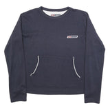 REEBOK Womens Navy Sweatshirt UK 12 Crew Neck Cotton Blend Casual Pullover