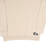 ADIDAS Womens Beige Sweatshirt Crew Neck S Cotton Blend Casual Comfort