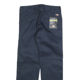 DICKIES Mens Cotton Blend Navy Slim Straight Trousers W30 L30 Workwear Zip