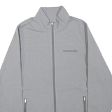 ADIDAS Mens Grey Polyester Blend Track Jacket M Plain Zip Lightweight Casual