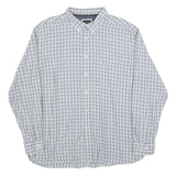 JAMES PRINGLE Mens Blue & Grey Check Shirt XL Casual Cotton Blend Long Sleeve