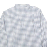 JAMES PRINGLE Mens Blue & Grey Check Shirt XL Casual Cotton Blend Long Sleeve