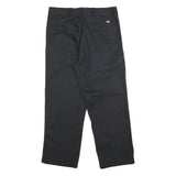 DICKIES Mens Cotton Blend Black Regular Straight Trousers W36 L28 Workwear Zip