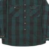 FIELD & STREAM Mens Green & Black Check Shirt L Cotton Blend Casual Long Sleeve
