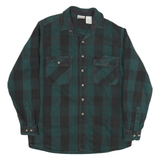 FIELD & STREAM Mens Green & Black Check Shirt L Cotton Blend Casual Long Sleeve