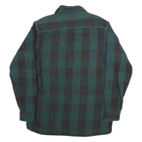 FIELD & STREAM Mens Green & Black Check Shirt L Cotton Blend Casual Long Sleeve