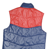 Mens Blue & Red Colour Block Puffer Jacket M Polyester Sleeveless Zip