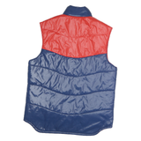 Mens Blue & Red Colour Block Puffer Jacket M Polyester Sleeveless Zip