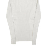 EXPRESS Womens Cream Plain Roll Neck Basic Knit Jumper M Polyester Blend