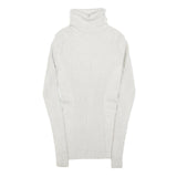 EXPRESS Womens Cream Plain Roll Neck Basic Knit Jumper M Polyester Blend