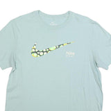 NIKE Mens Blue Graphic T-Shirt L Short Sleeve Crew Neck Casual Cotton