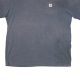 CARHARTT Mens Blue & Yellow Pocket T-Shirt XL Short Sleeve Crew Neck Workwear