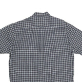 NAUTICA Mens Blue & White Check Cotton Shirt L Button Down Short Sleeve Casual