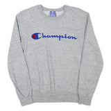 CHAMPION Mens Grey Crew Neck XS Cotton Blend Sweatshirt Classic Logo Pullover