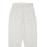 HEMES COLLECTION Womens Cotton Blend White Relaxed Straight Trousers W24 L25