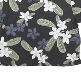 PARADISE FOUND Womens Black White Floral Printed Blouse Short Sleeve V-Neck S